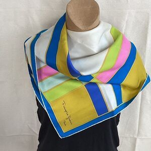Vintage Francoise Guerin colour block scarf. SC0148